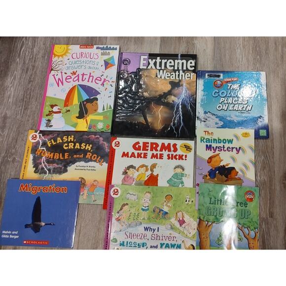 Children's weather science lot of 9 educational books germs rainbows - Picture 3 of 4